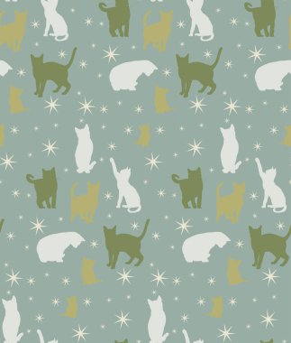 Kusursuz bir arka plan, kedi siluetleri.