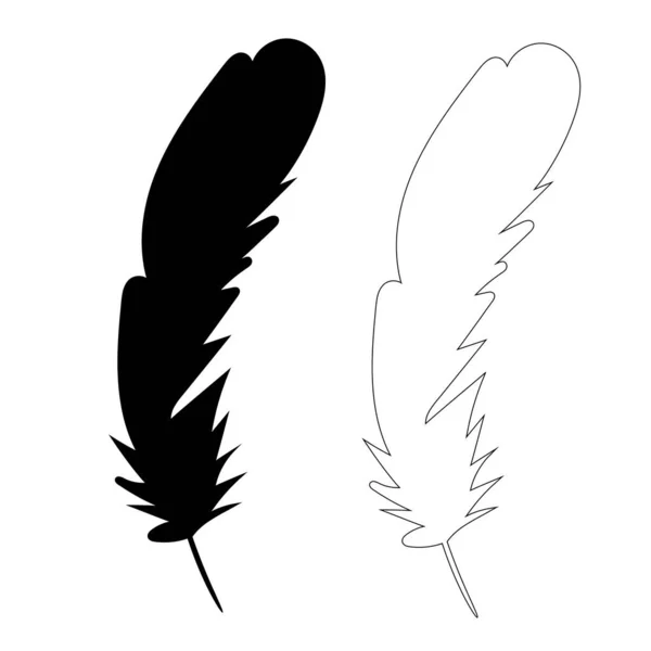 鸟类羽毛的轮廓 — 图库矢量图片