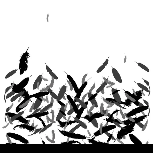 Hintergrund Mit Silhouette Der Vogelfeder — Stockvektor