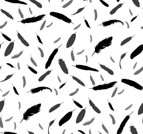 Muster Mit Silhouette Von Vogelfedern — Stockvektor