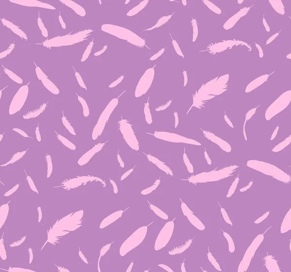 Vektor Nahtloser Hintergrund Mit Federsilhouette Violett — Stockvektor