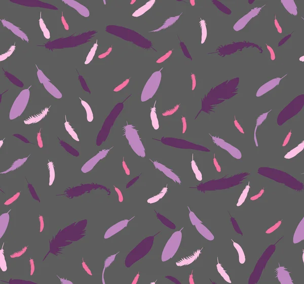Hintergrund Mit Einer Silhouette Einer Vogelfeder Nahtloses Muster — Stockvektor