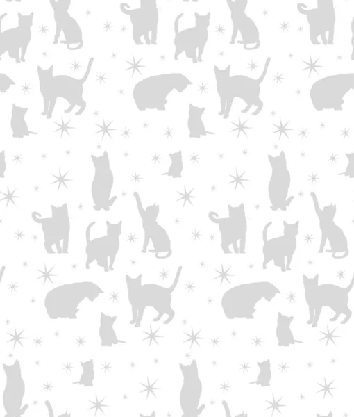 背景与猫的轮廓 灰白色背景的猫 — 图库矢量图片