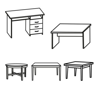 vektör, izole bir tablo çizimi, ayarla