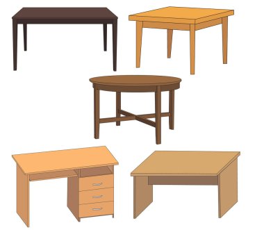 vektör, izole, tablo, set