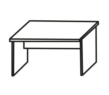 Bir bilgisayar tablosunun vektör ve izole çizimi