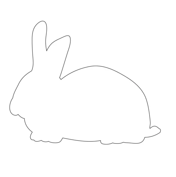 Vector Contorno Aislado Conejo Sobre Fondo Blanco Icono — Archivo Imágenes Vectoriales