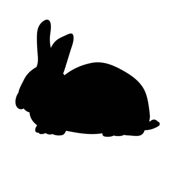 Vector Isolated Silhouette Rabbit Alone — Stock Vector