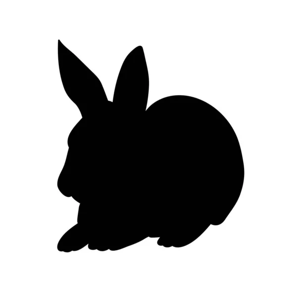 Silueta Aislada Conejo — Vector de stock