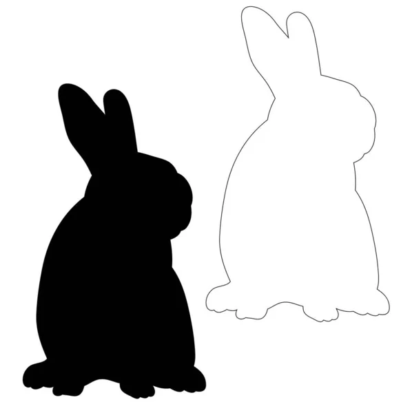 Vektor Isolierte Silhouette Eines Kaninchens Umriss — Stockvektor