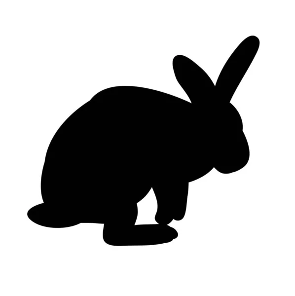 Vektor Isolierte Silhouette Eines Kaninchens — Stockvektor