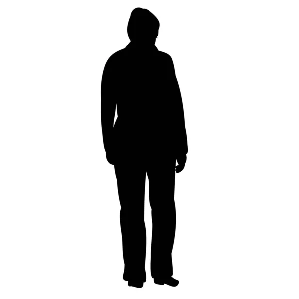 Silhouette Isolée Homme Debout — Image vectorielle