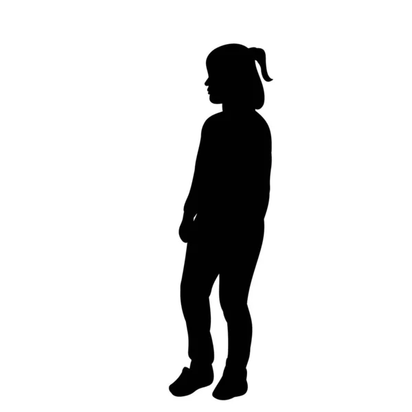 Silhouette Kind Geht Auf Weißem Hintergrund — Stockvektor