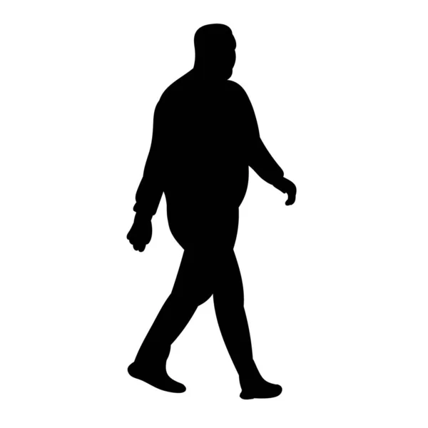 Silhouette Isolée Homme Marche — Image vectorielle