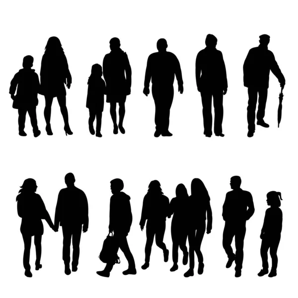 Silhouettes Isolées Personnes — Image vectorielle