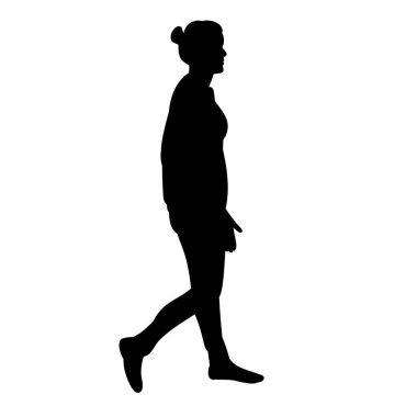  İzole edilmiş siluet kız gidiyor.