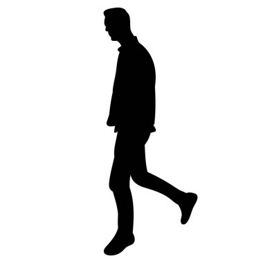 vektör, izole edilmiş siluet adam gidiyor