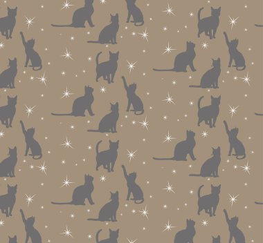 vektörsüz arka plan, kedi silueti, kahverengi