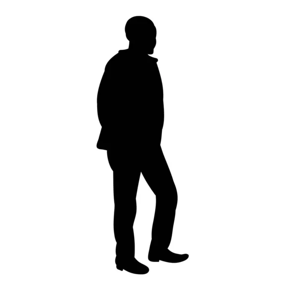 Silhouette Homme Sur Fond Blanc — Image vectorielle