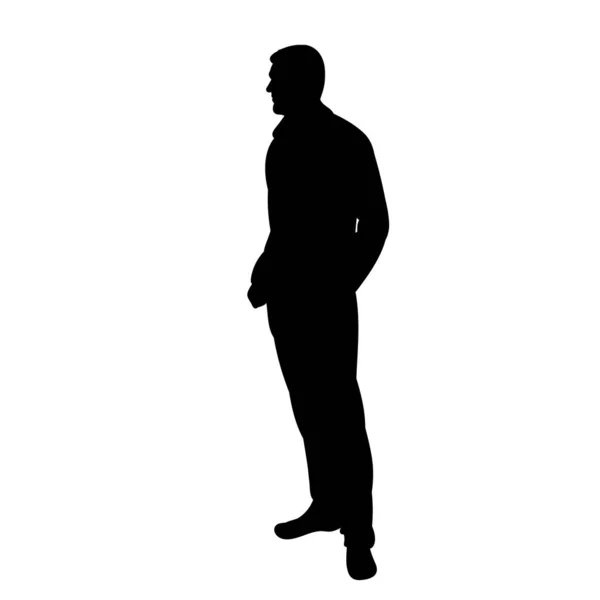 Vecteur Silhouette Isolée Homme Debout — Image vectorielle