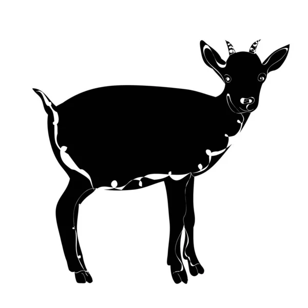 Silhouette Isolée Une Chèvre — Image vectorielle
