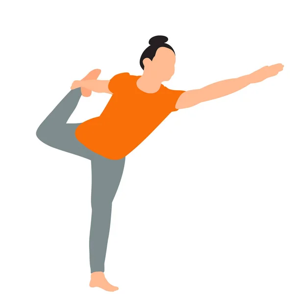 Fond Blanc Faisant Fille Yoga — Image vectorielle