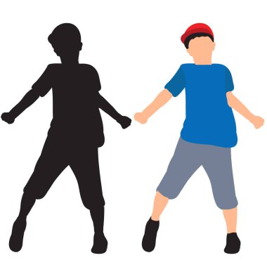  Beyaz arka plan, çocuk, yüzü olmayan düz stil.