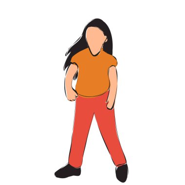  Beyaz arka plan, kız dansı, kontür