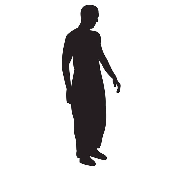 Silhouette Eines Mannes Stehen — Stockvektor