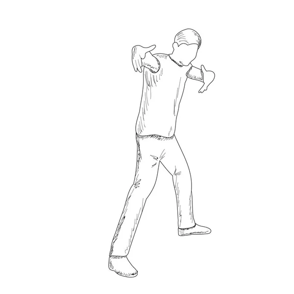 Freehand Sketch Man Dancing — Stock Vector
