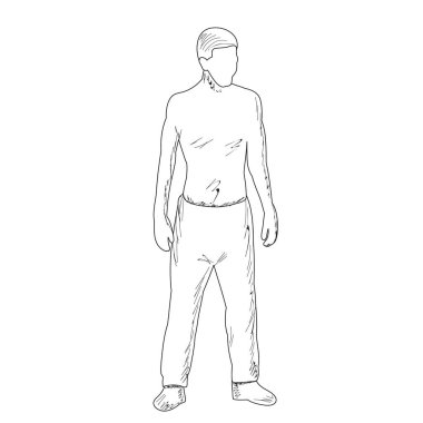 beyaz arkaplan, bir adamın serbest çizimi