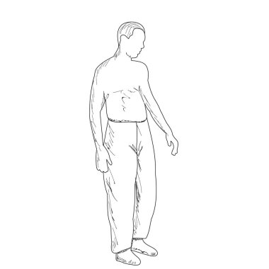 beyaz arkaplan, bir adamın serbest çizimi