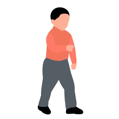 Yüzü olmayan siluet çocuk yürüyor