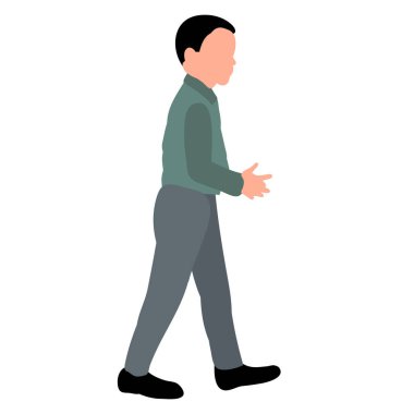 vektör, beyaz arka planda, yüzü olmayan çocuk