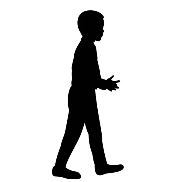 Vecteur Sur Fond Blanc Silhouette Enfant Est — Image vectorielle