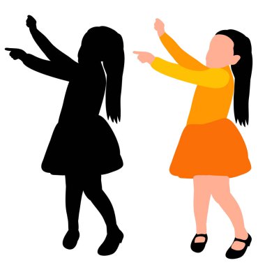 Beyaz arka plan, bir çocuğun silüeti, yüzü olmayan bir kız.