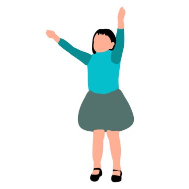 vektör, beyaz arkaplanda, bir çocuğun silueti, yüzsüz