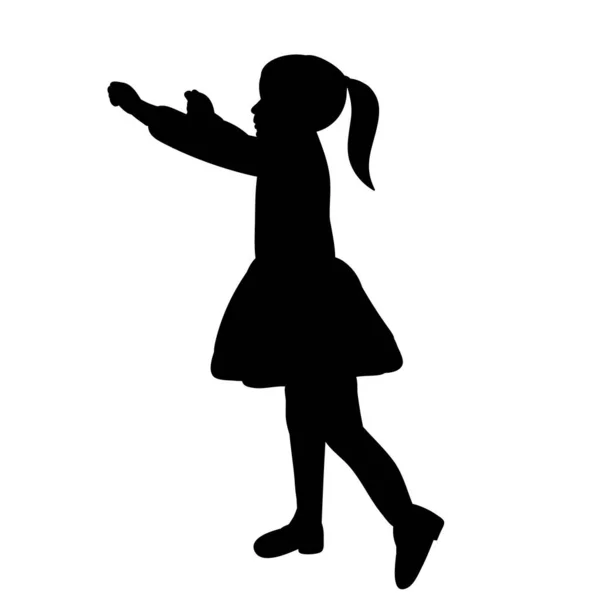 Fond Blanc Silhouette Enfant — Image vectorielle