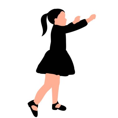 beyaz arkaplan, bir çocuğun silüeti, kız