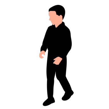 Çocuk silueti, yürüyen çocuk.