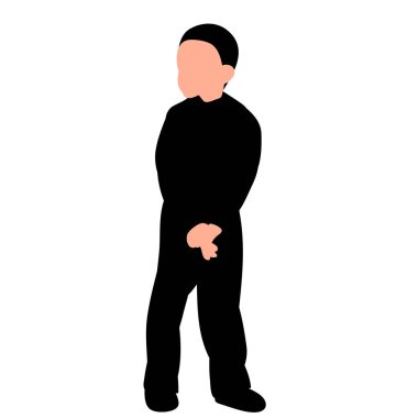 beyaz arkaplan, bir çocuğun silueti