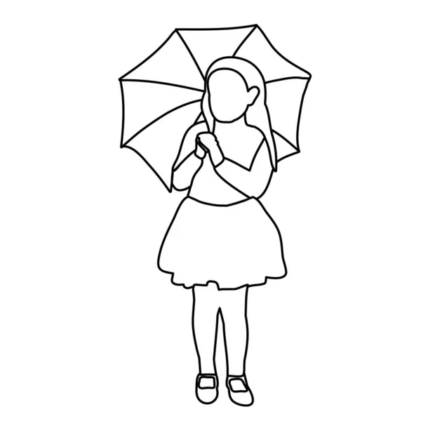 Sketch Simple Lines Child Umbrella — Stock Vector