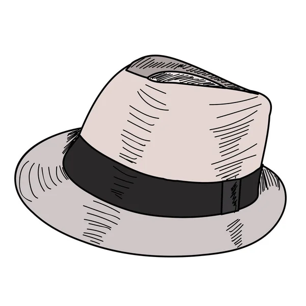 白い背景に男性用の帽子が — ストックベクタ