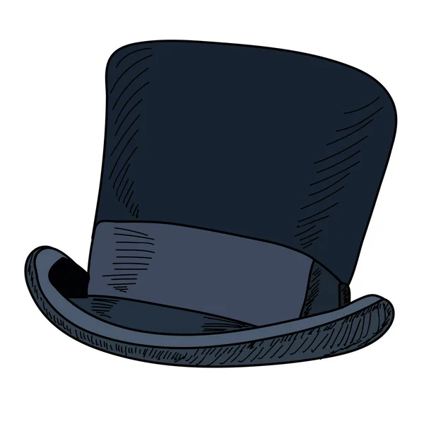 Vector Isolated White Background Men Hat Top Hat — Stock Vector