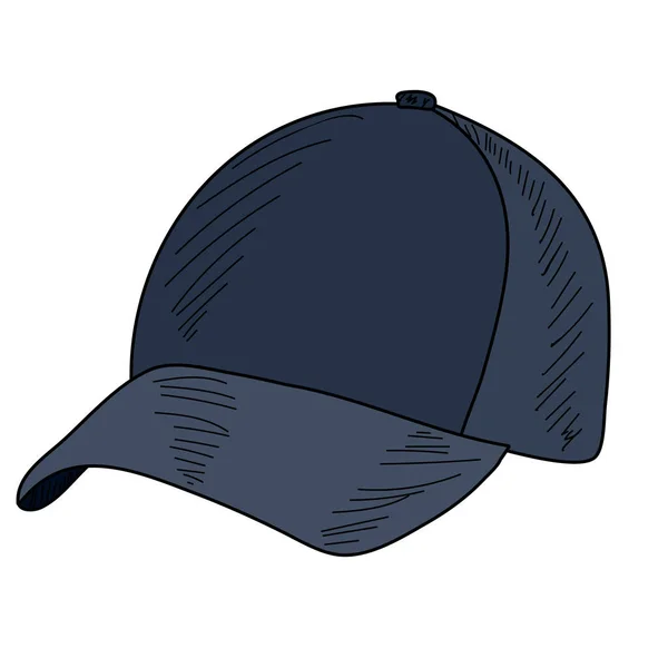 Διάνυσμα Λευκό Φόντο Ανδρικό Καπέλο Του Μπέιζμπολ Προσωπίδα — Διανυσματικό Αρχείο