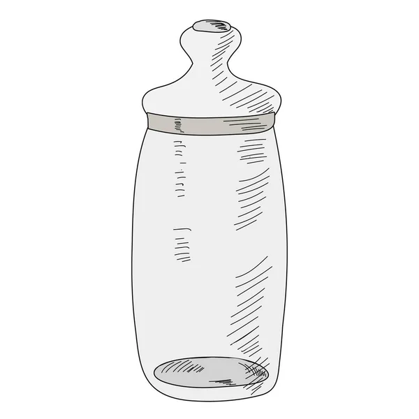 Vector White Background Glass Jar Empty — Stock Vector