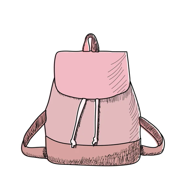 Vector Aislado Sobre Fondo Blanco Mochila Femenina — Vector de stock