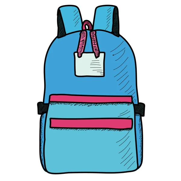 Mochila Femenina Boceto Con Líneas — Vector de stock