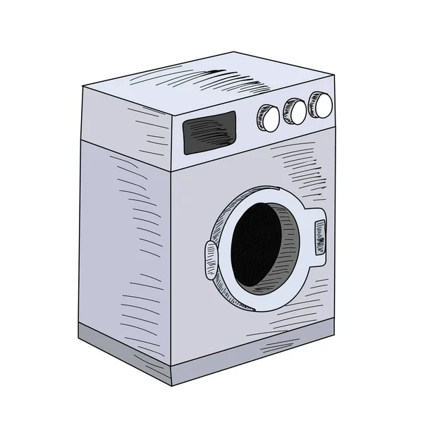 Vektor Ausrüstung Auf Weißem Hintergrund Waschmaschine Linien — Stockvektor