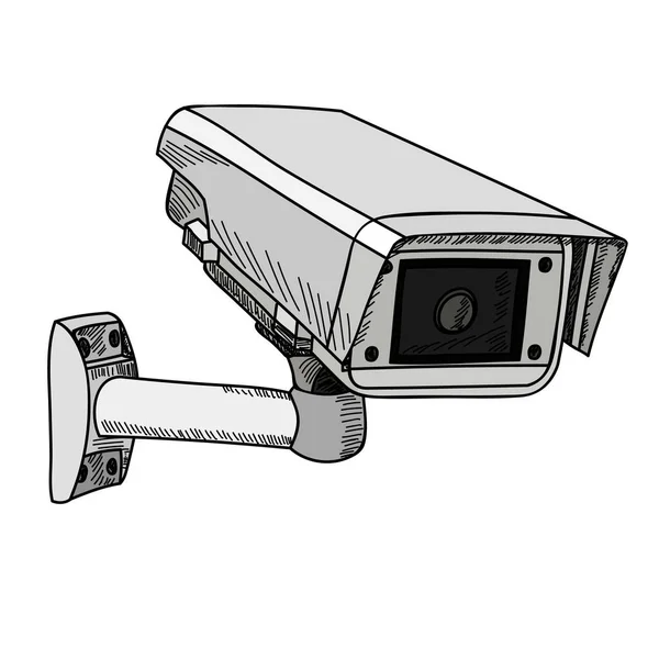 Cámara Video Vigilancia Icono Línea — Vector de stock